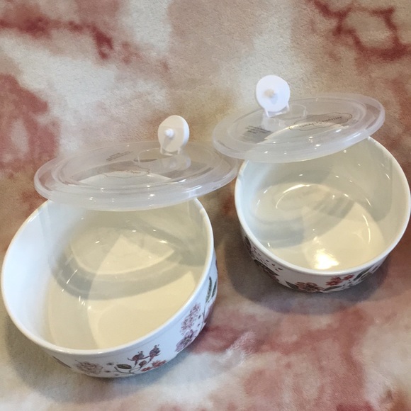 Grace Pantry Fine Porcelain Ceramic Food Storage Containers Set of 2 Floral NWT - Picture 8 of 16